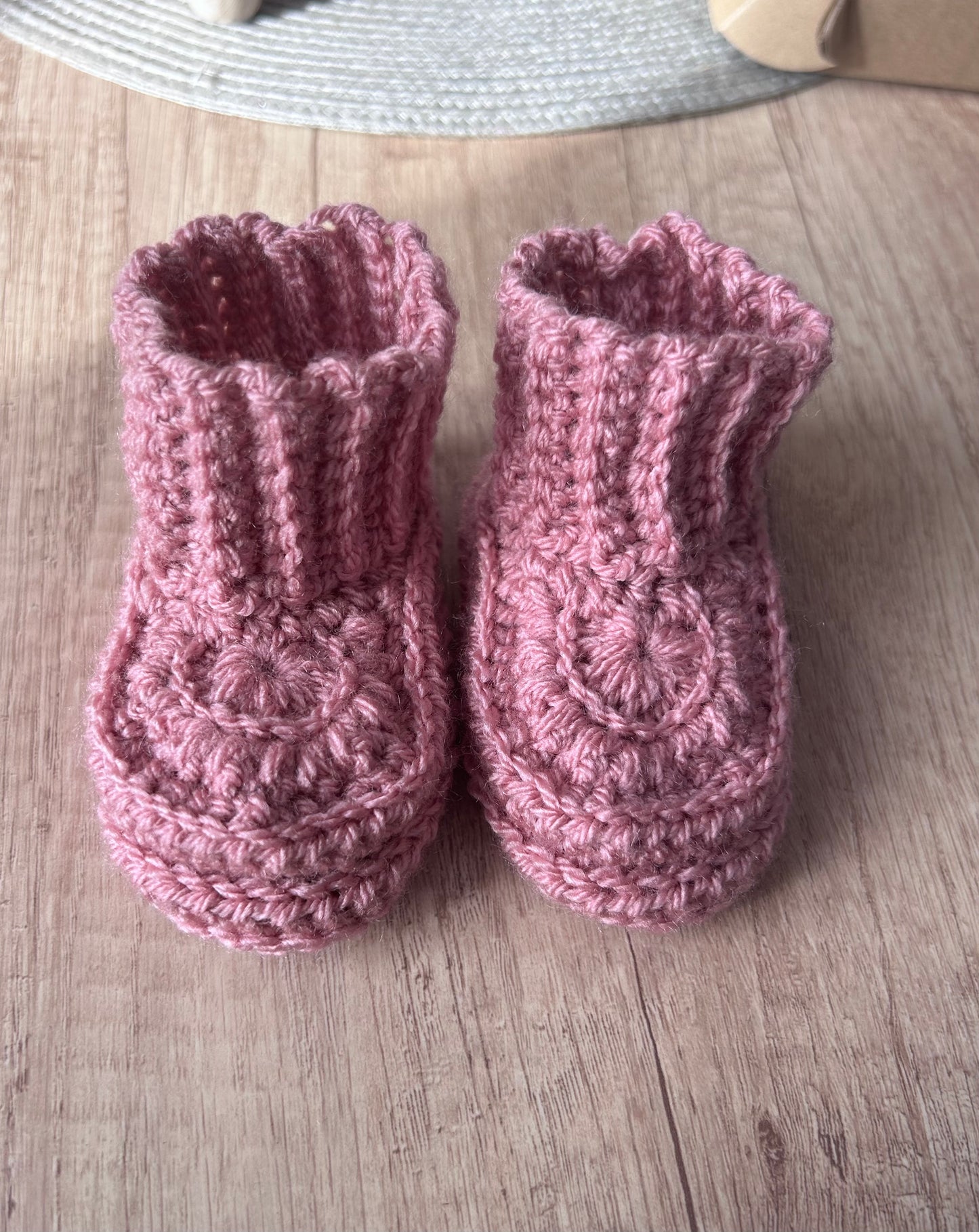 Pink Baby Booties 6-12 Months