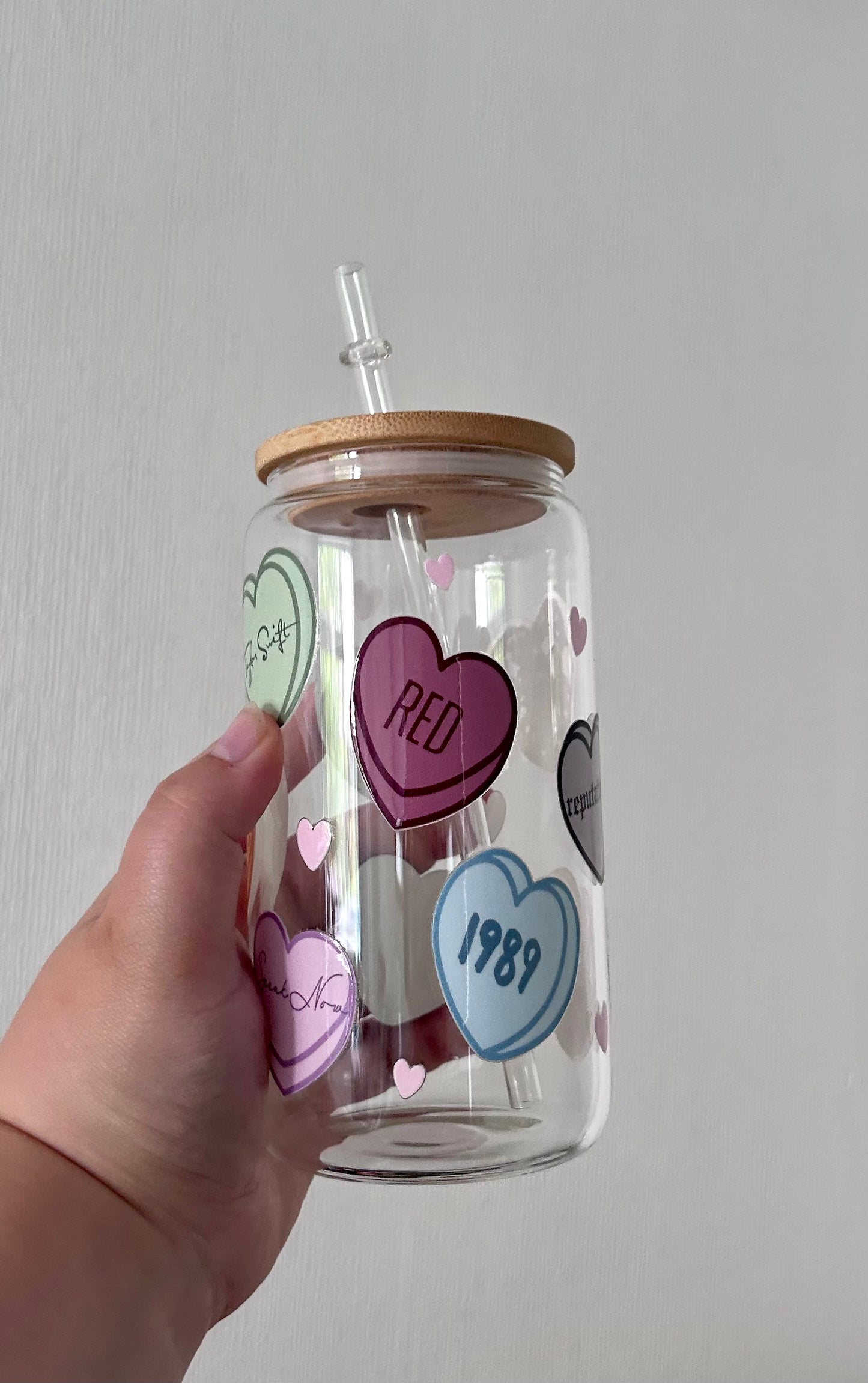 TS Albums Heart 16oz Glass Can