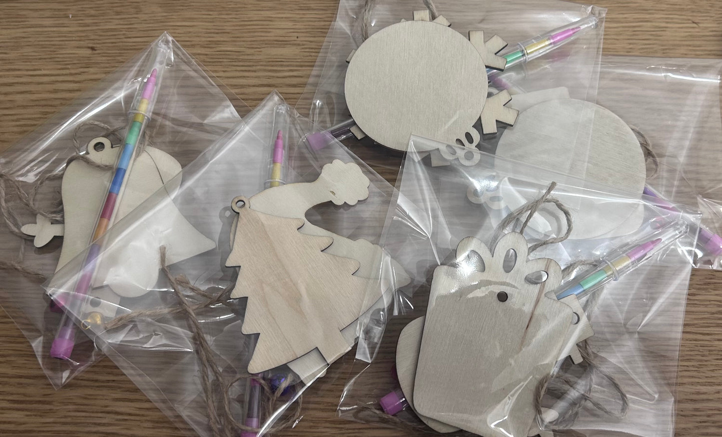 Colour Yourself Wooden Christmas Baubles