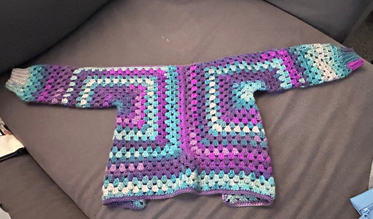 Purple Mix Children’s Cardigan Custom Size