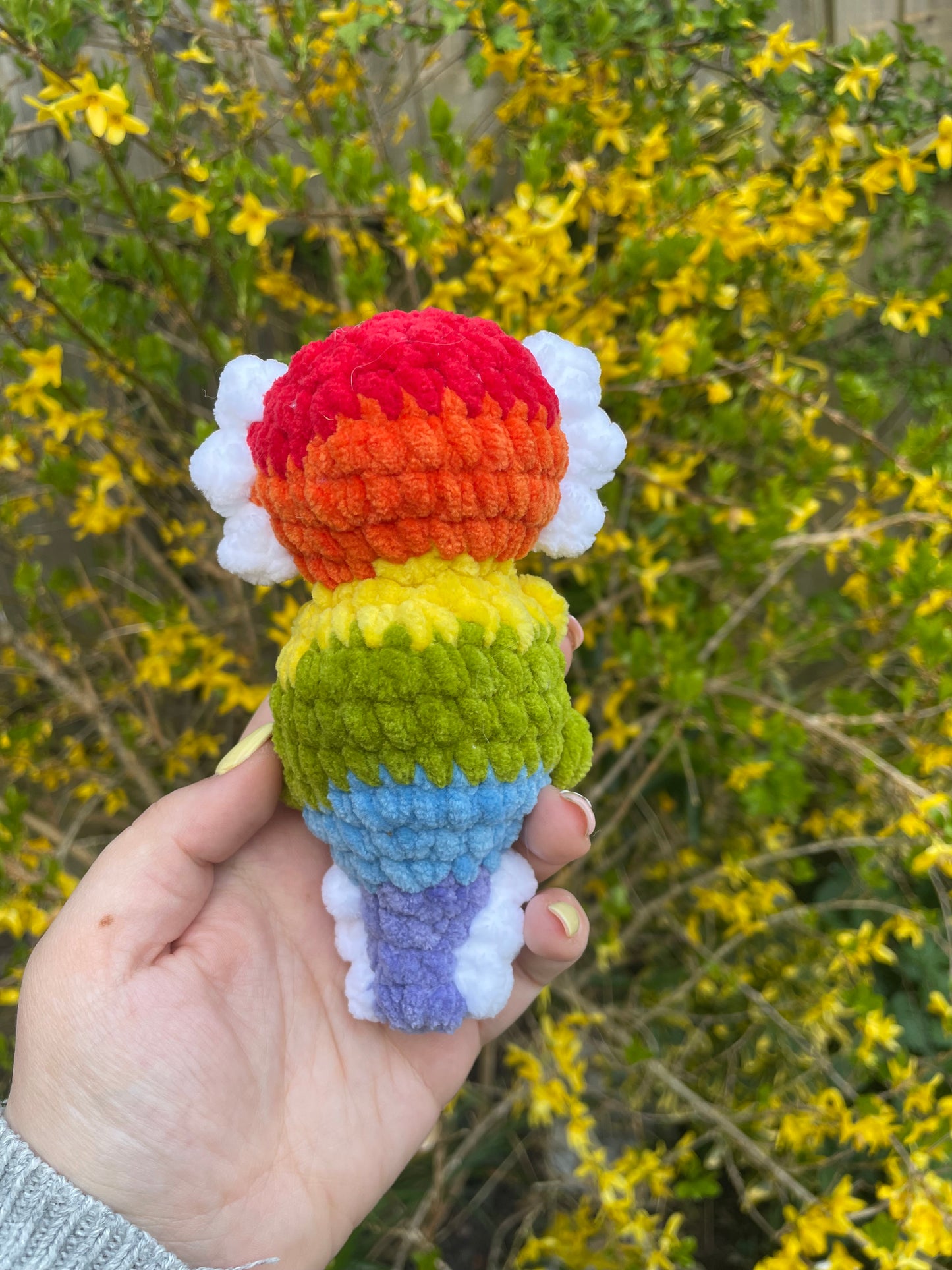 Rainbow Axolotl Crochet Toy