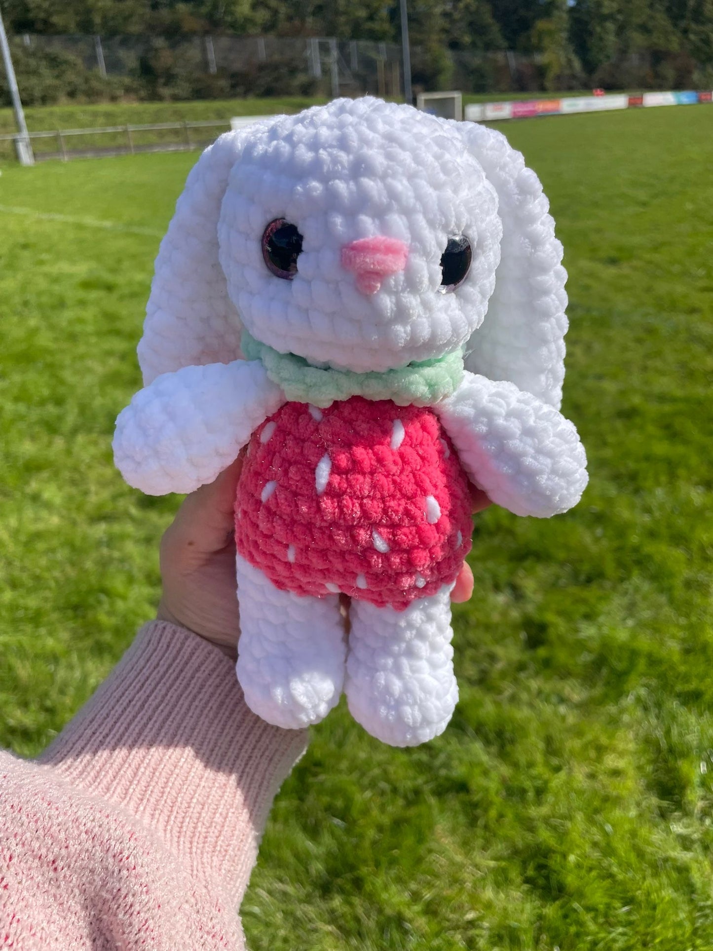 Strawberry Bunny Crochet Toy