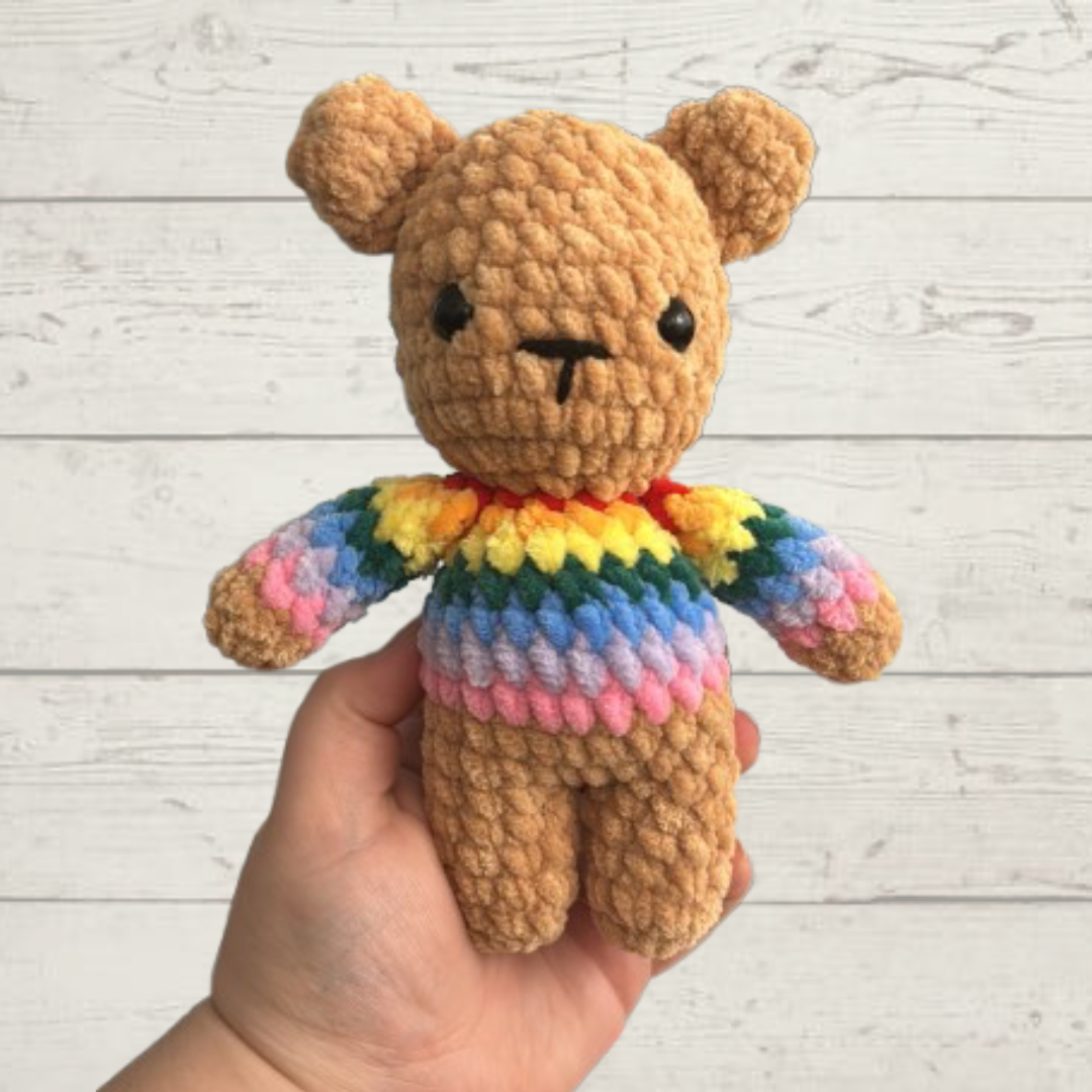 Bear with Rainbow top Crochet Toys