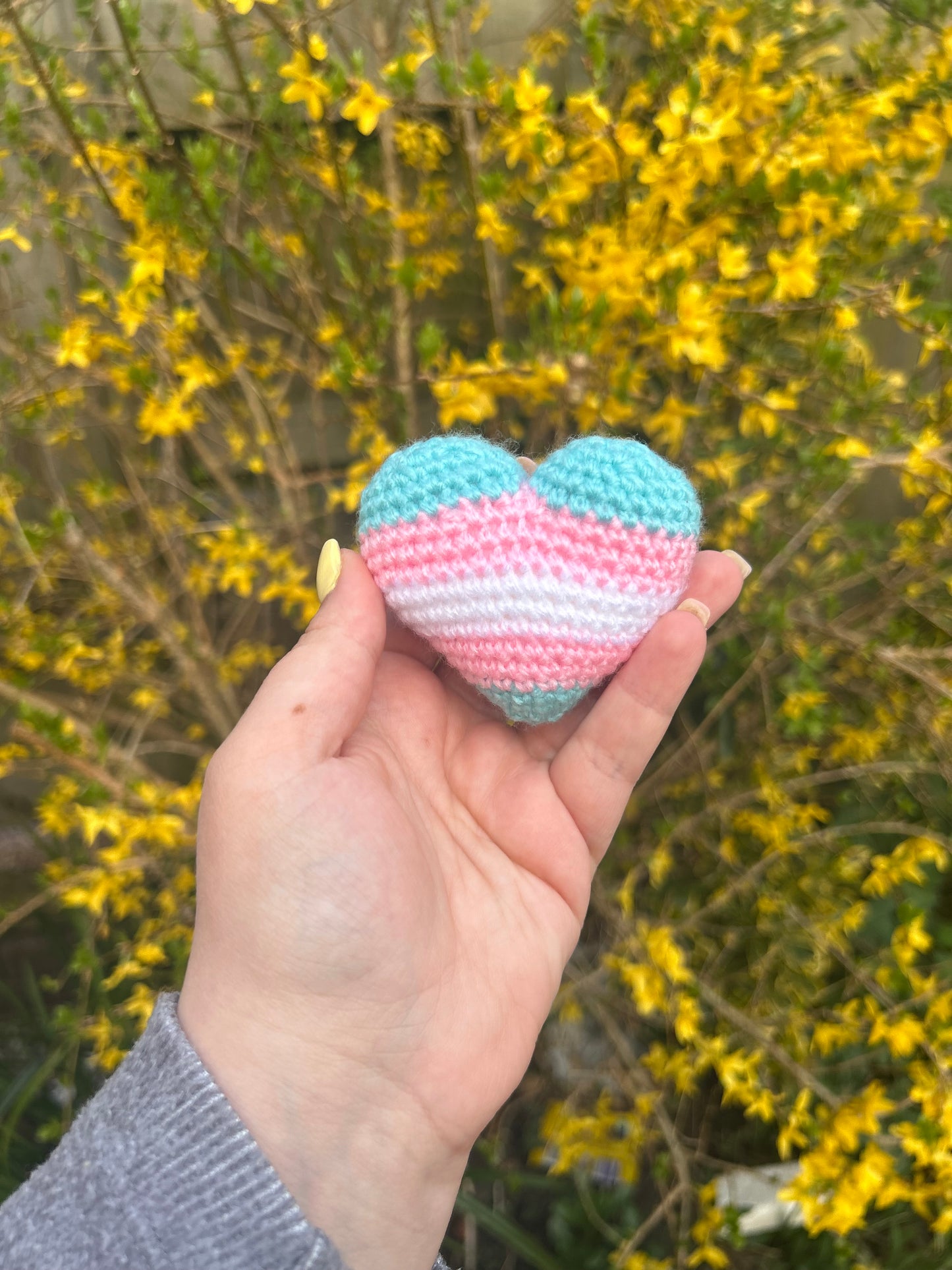 Transgender Heart Crochet Toy