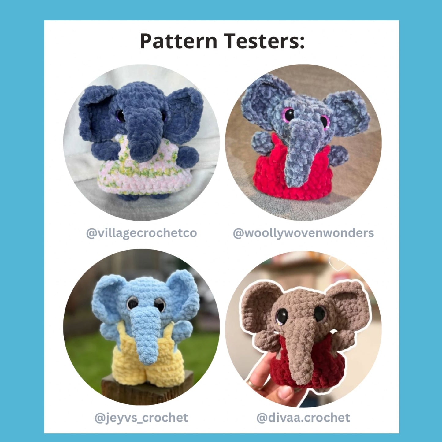 Crochet Elephant in Clothes Digital Pattern