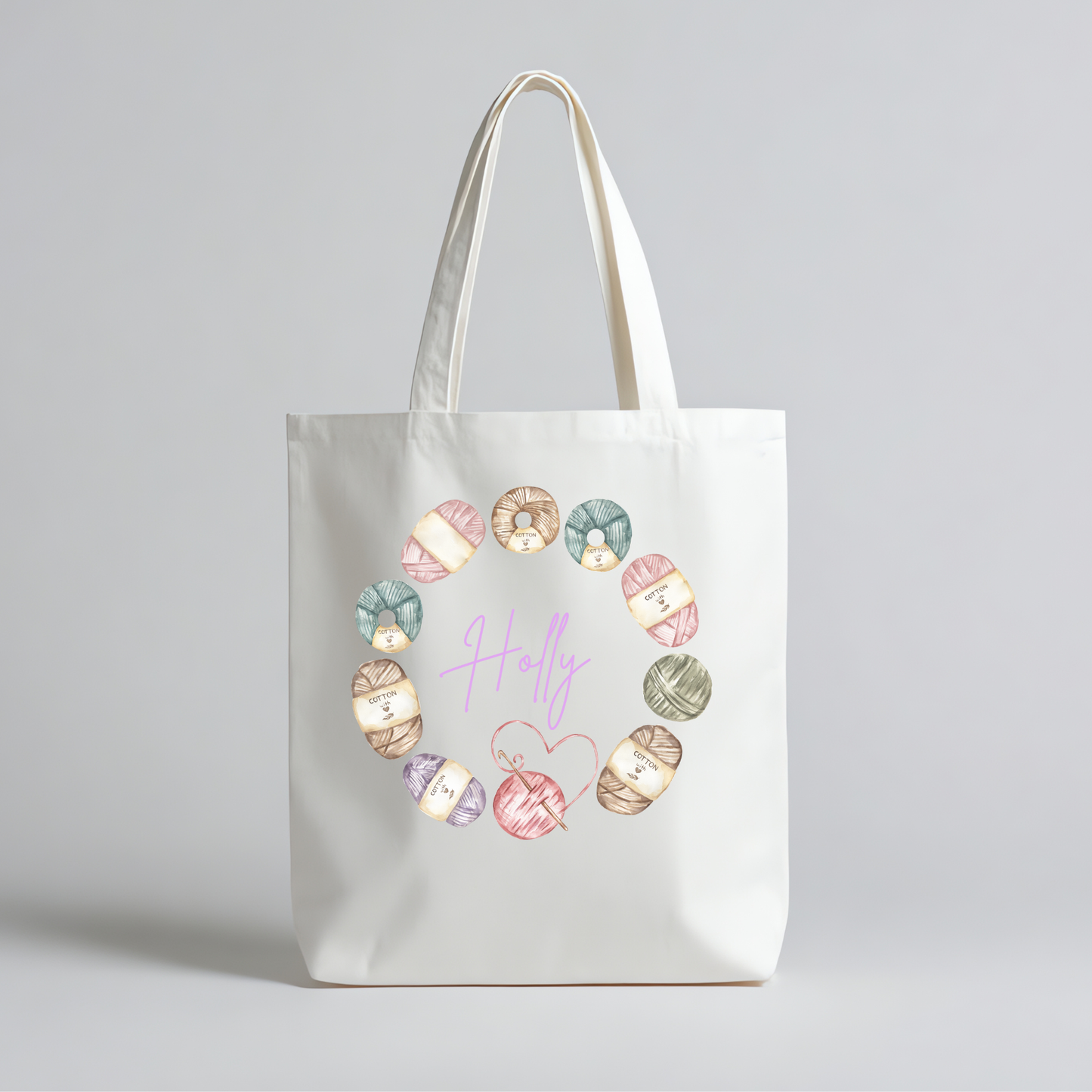 Personalised crochet themed Tote Bag
