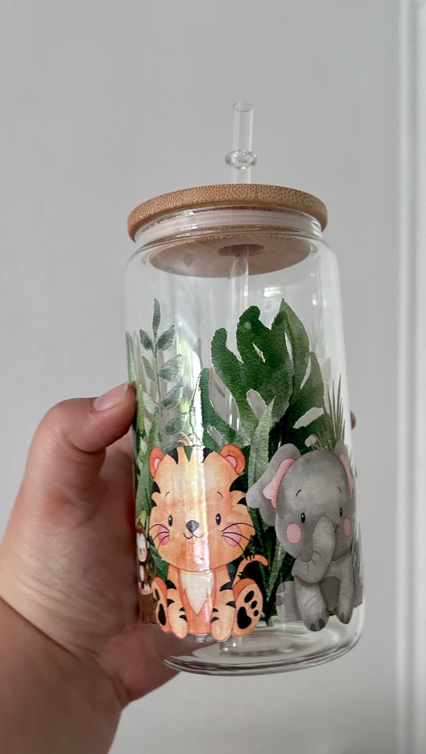 Cute Animal 16oz Glass Can