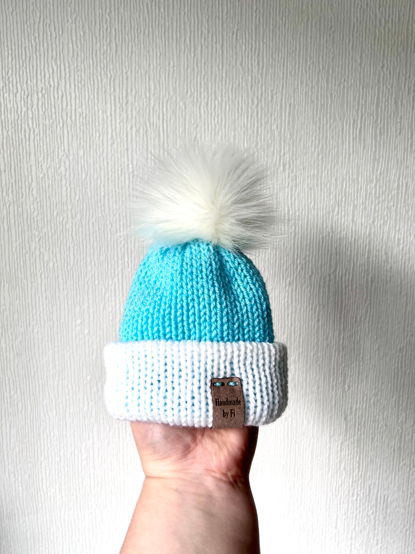 Blue and White Baby Hat