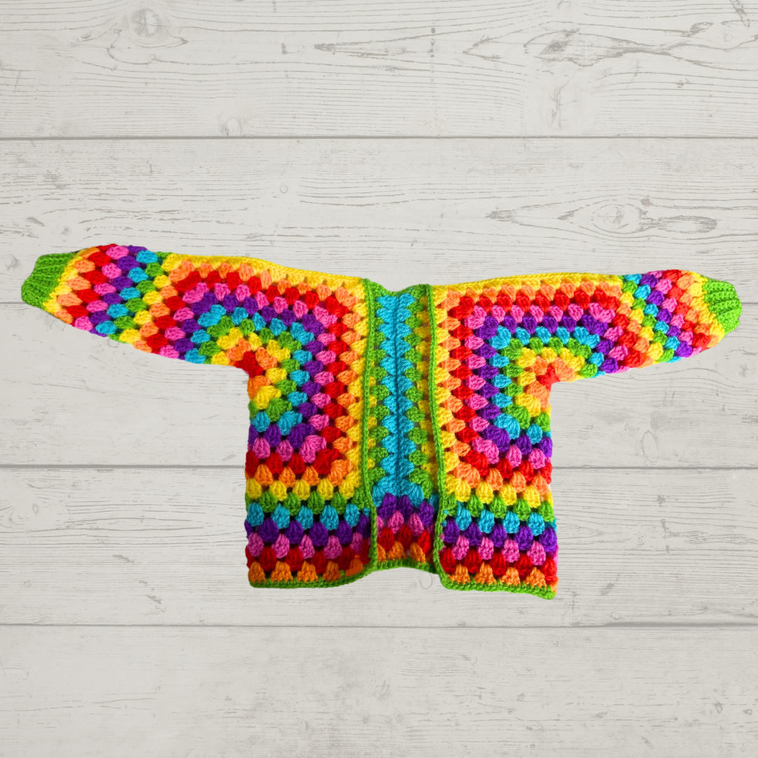 Children's Rainbow Crochet Cardigan