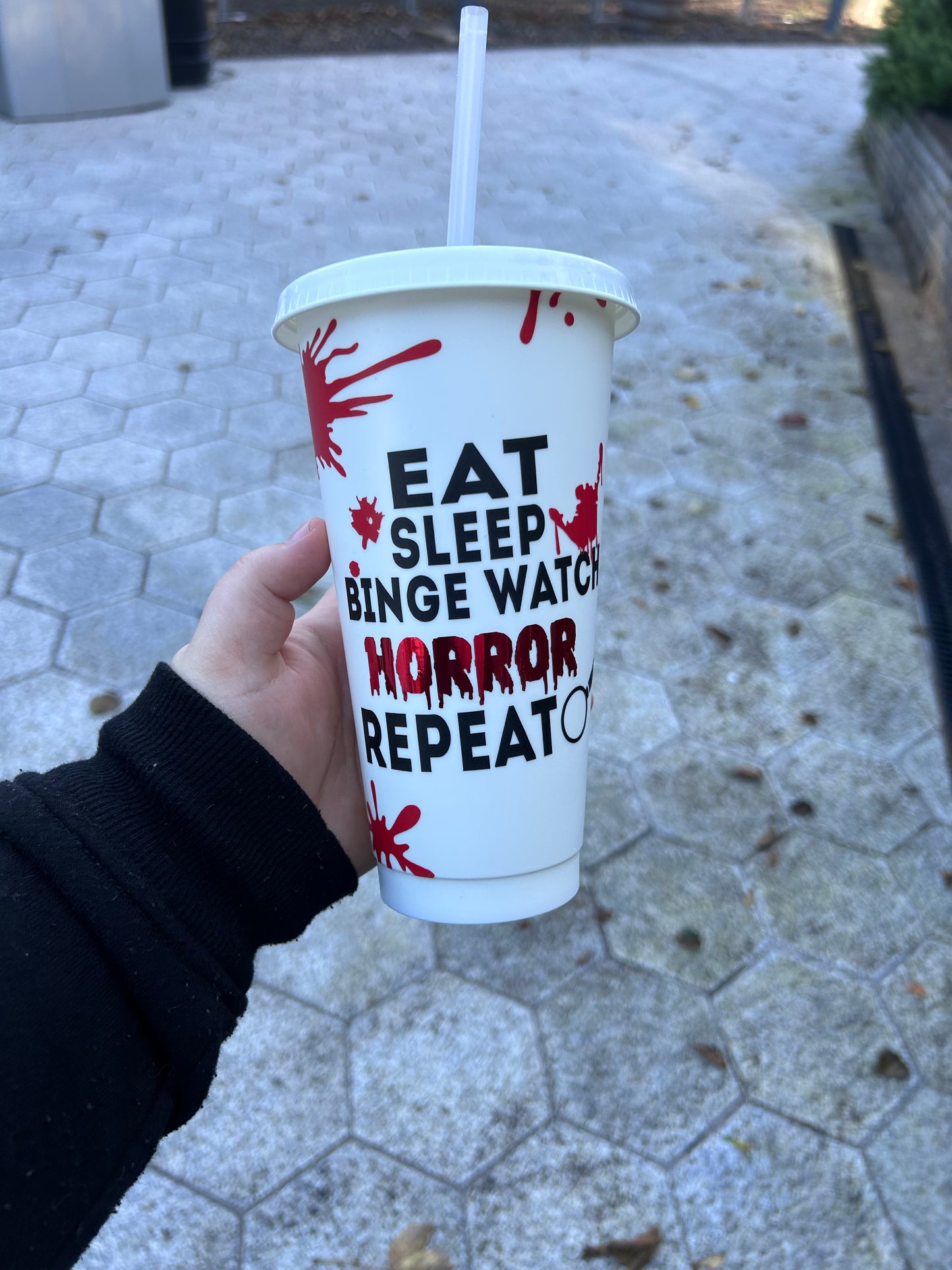 Eat Sleep Horror 24oz Cold Cup