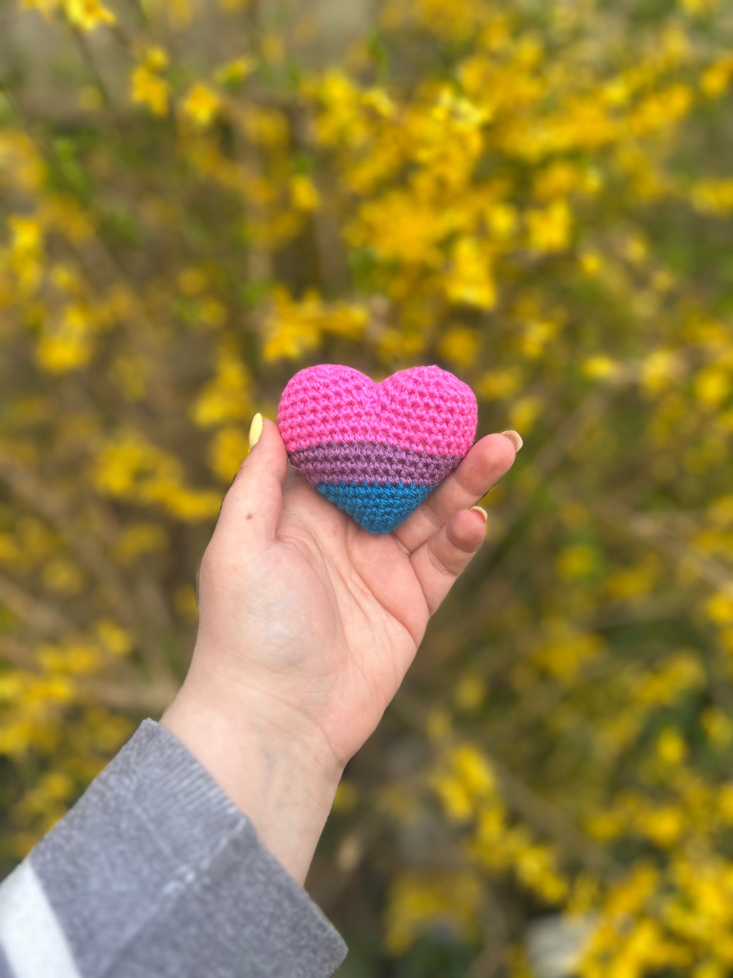 Bisexual Heart Crochet Toy