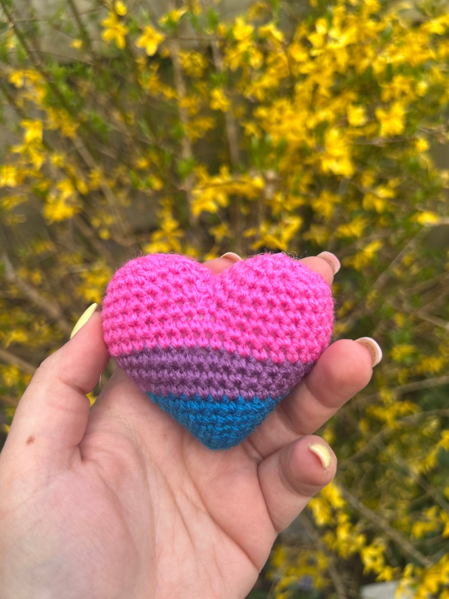 Bisexual Heart Crochet Toy