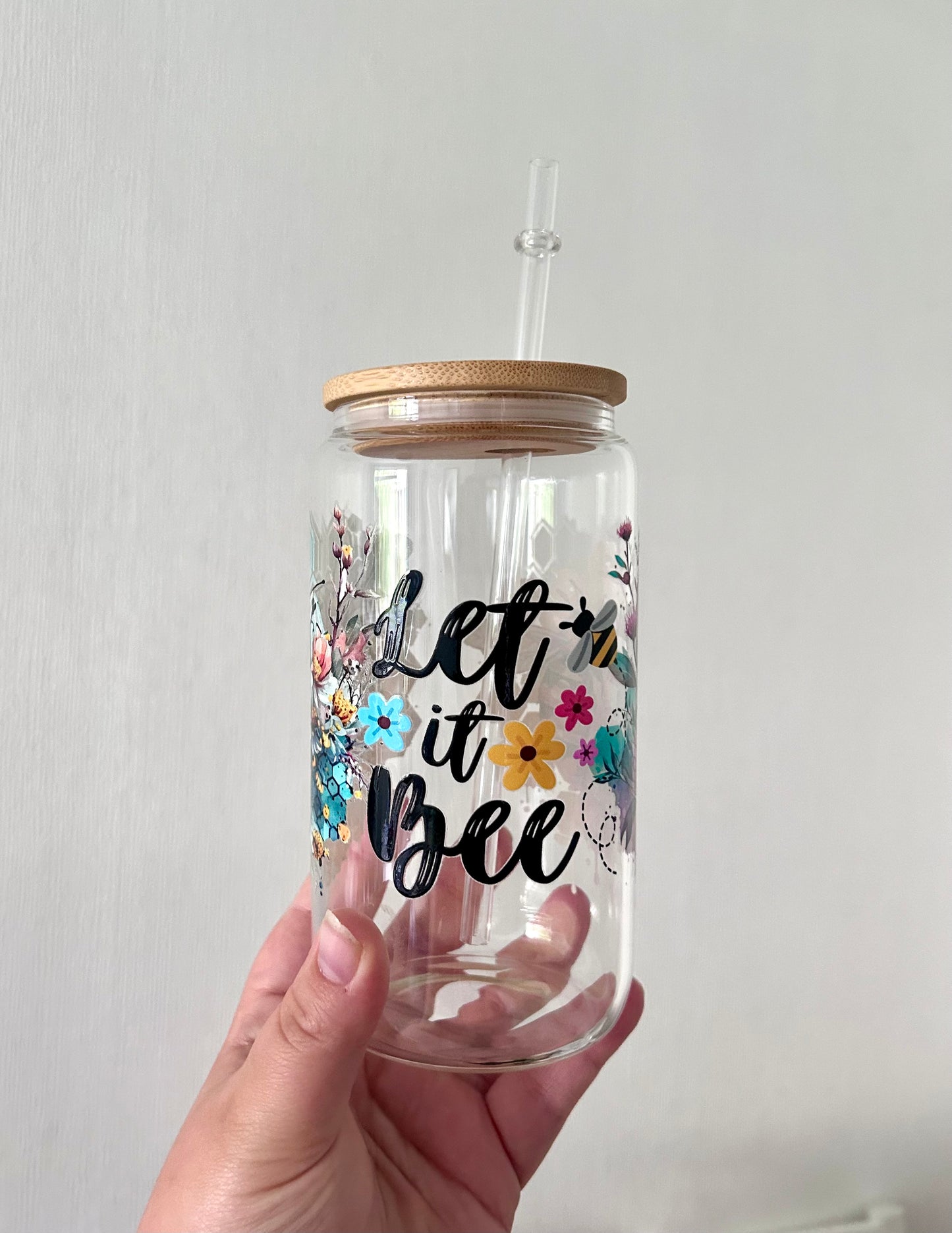 Let it Bee 16oz Glass Can