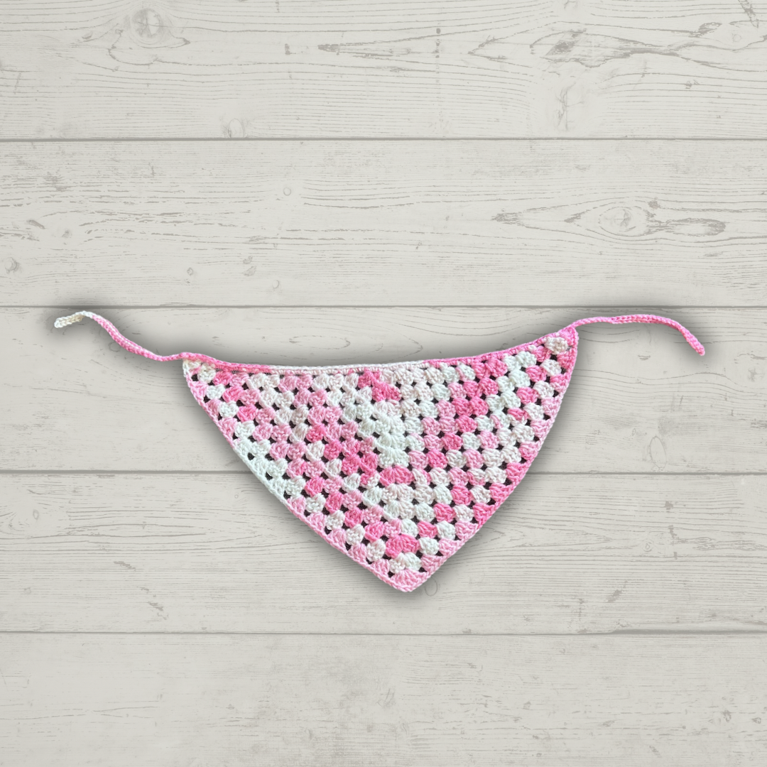 Pink Glitter Crochet Bandana