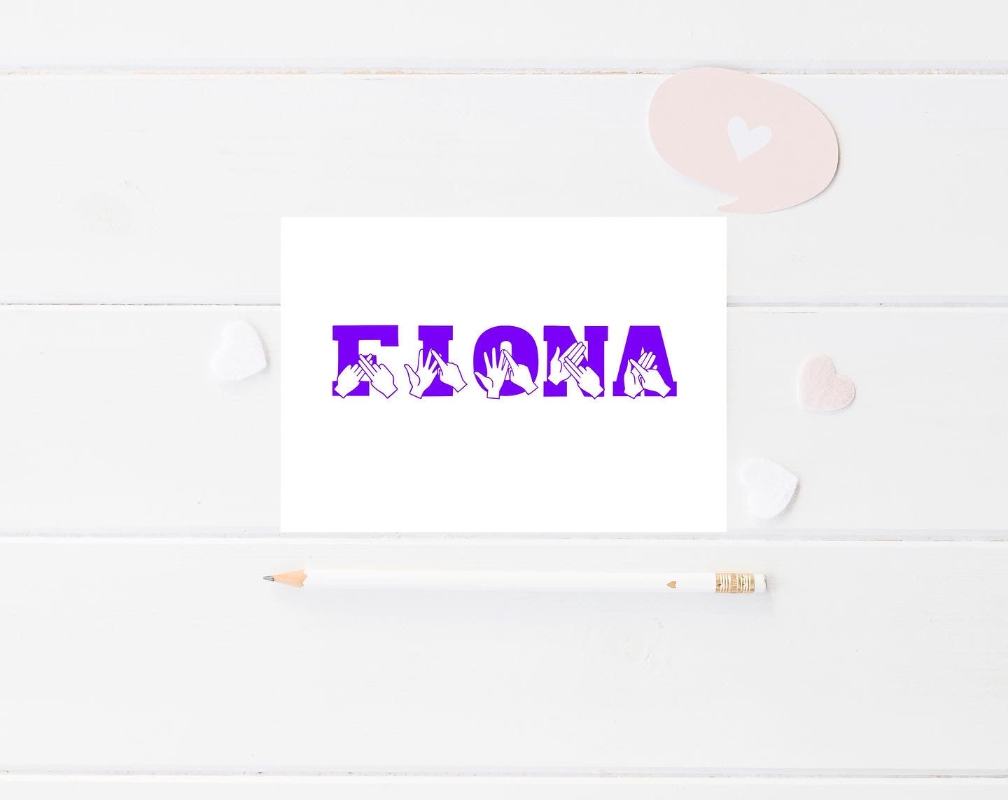 Personalised BSL Name/word A6 Print