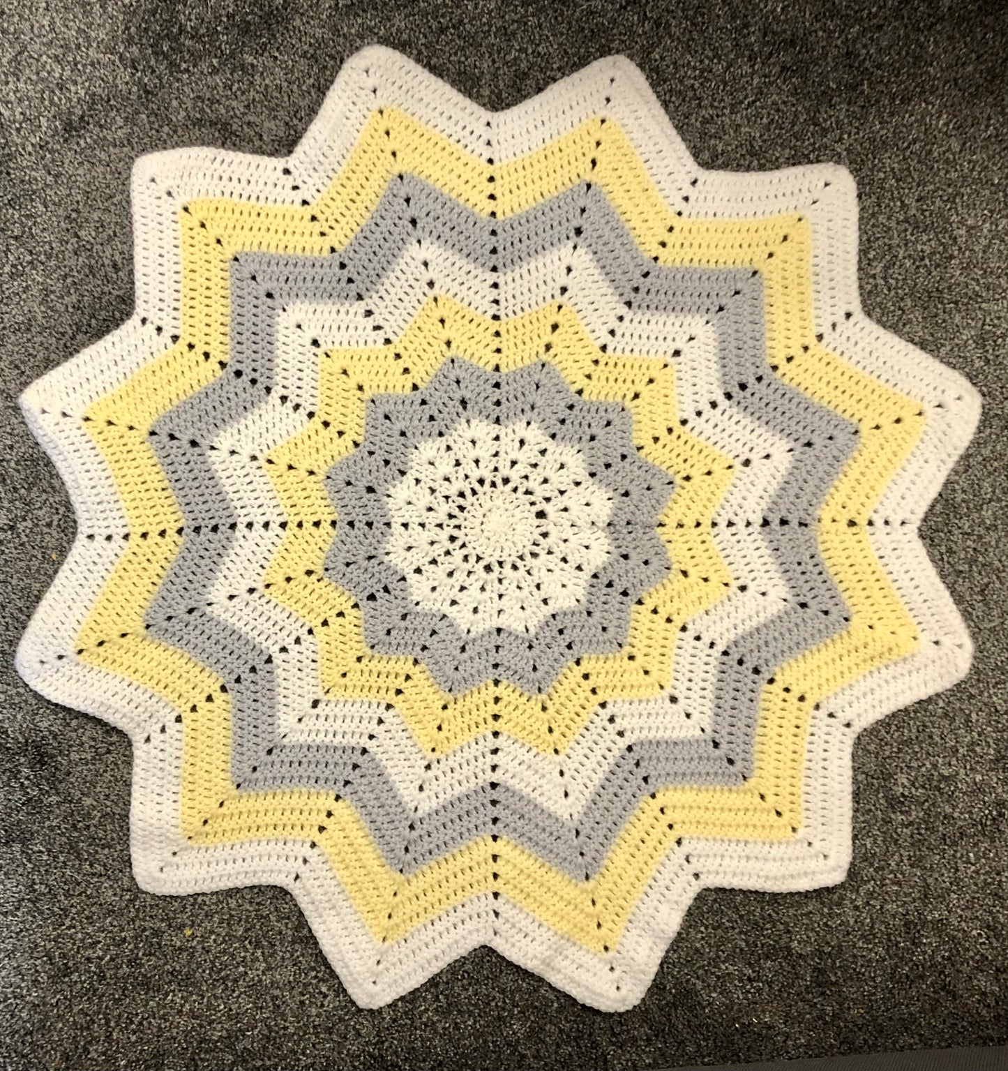 Yellow, grey and White Gender Neutral Baby Blanket