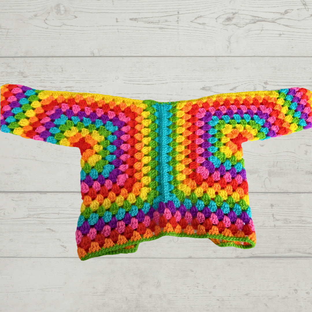 Rainbow Crochet Cardigan- 1-2 years