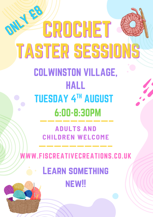 Crochet Taster Session- Colwinston 4th August 6:00-8:30pm