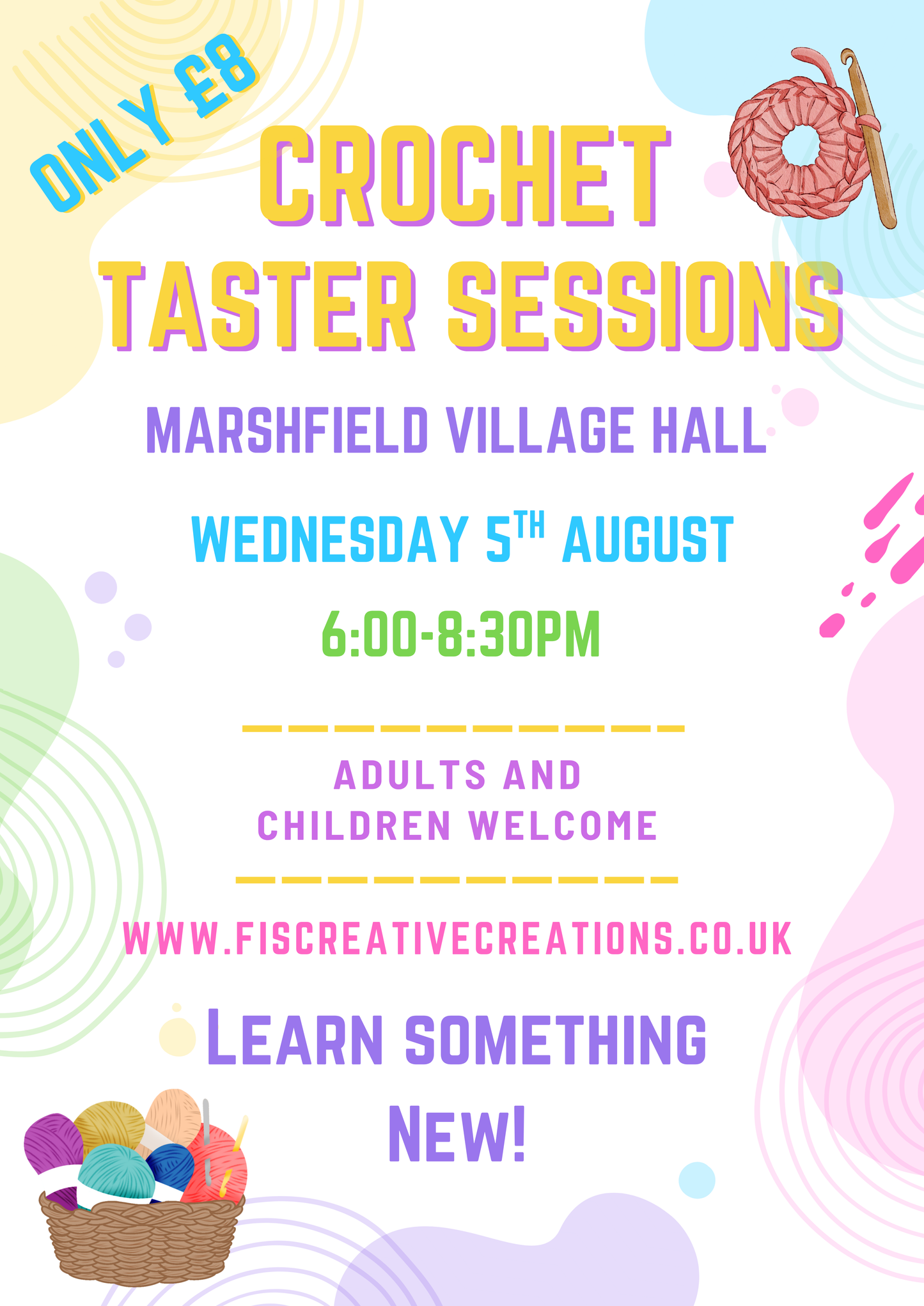 Crochet Taster Session- Marshfield 5th August 6:00-8:30pm