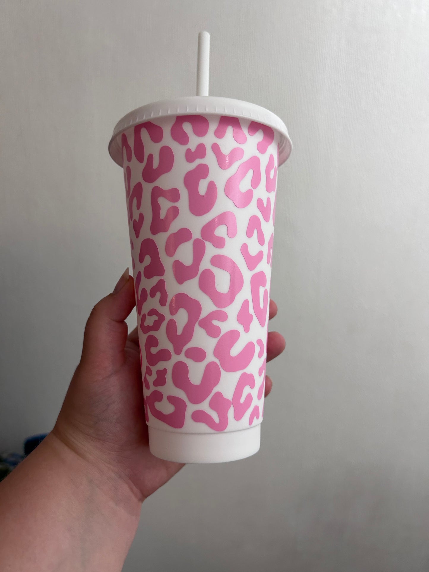 Pink Cheetah Print 24oz Cold Cup