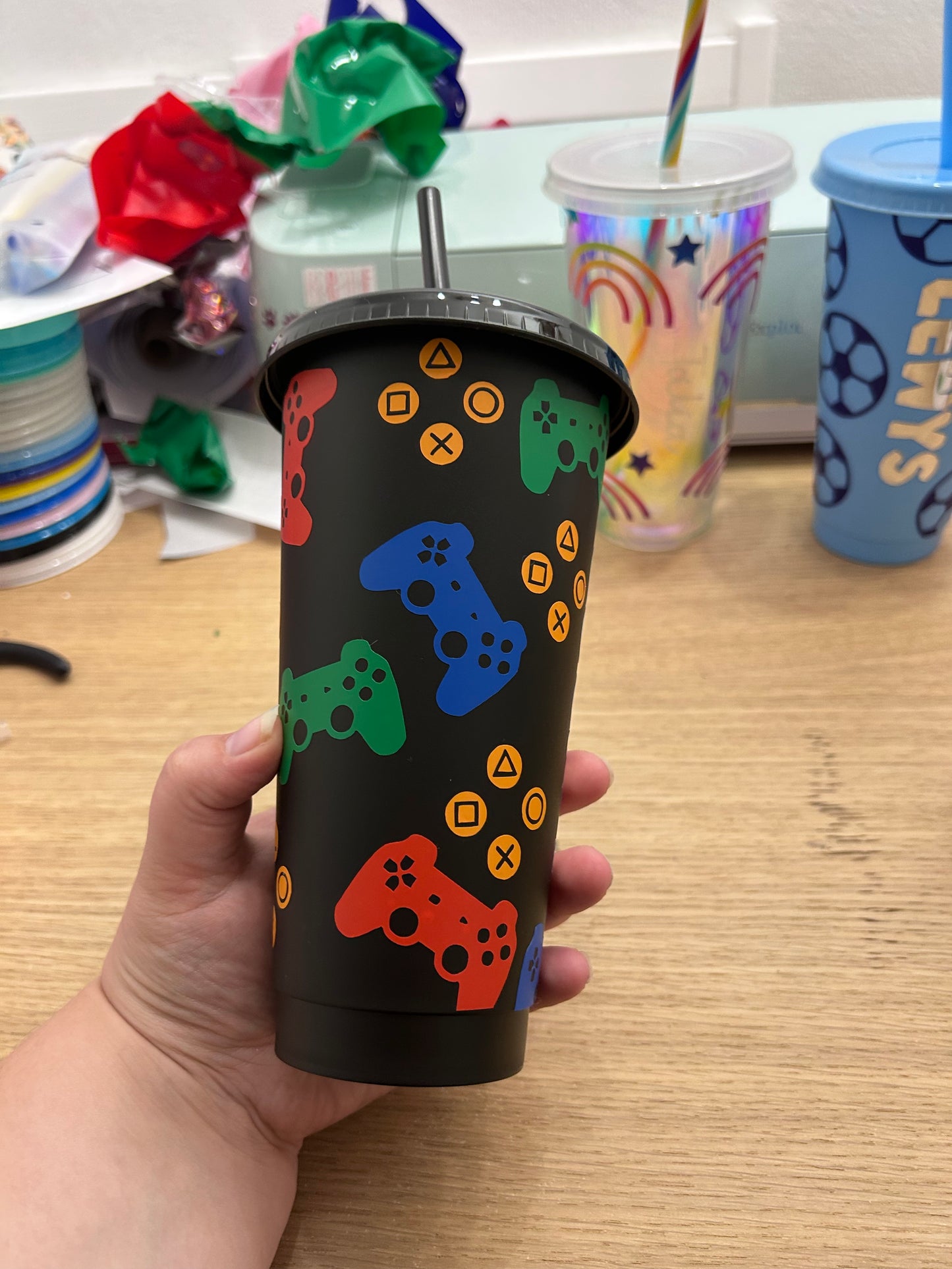 Personalised Black Gaming Cold Cup