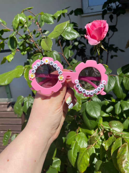 Child birthday flower personalised Sunglasses