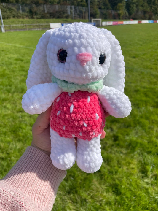 Strawberry Bunny Crochet Toy