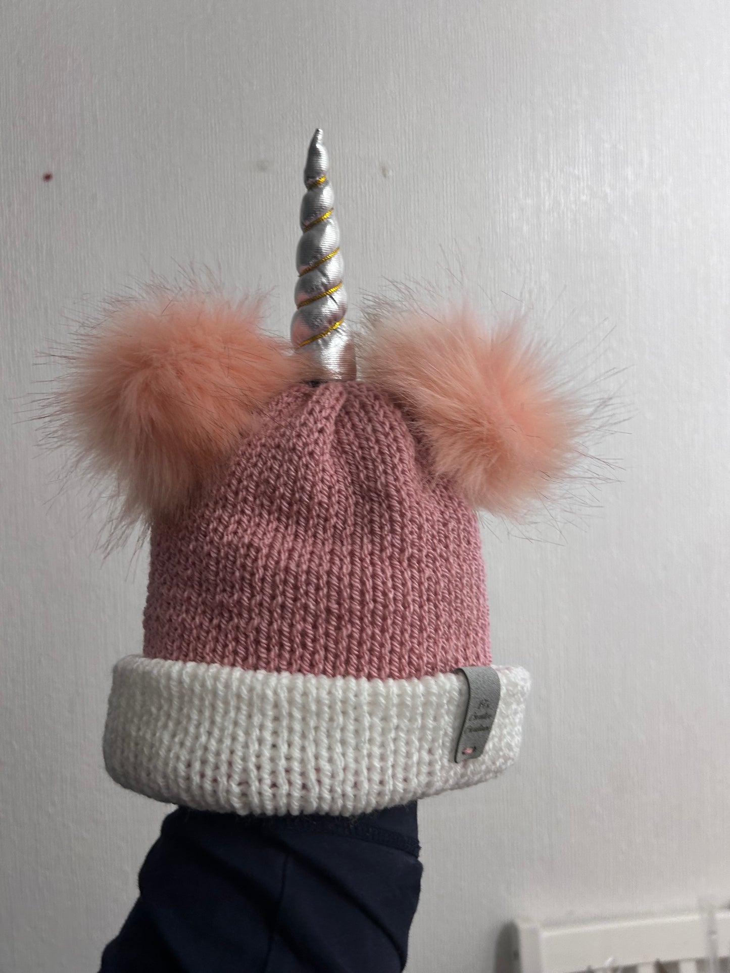 Unicorn pink Double Pom Pom Children’s Hat