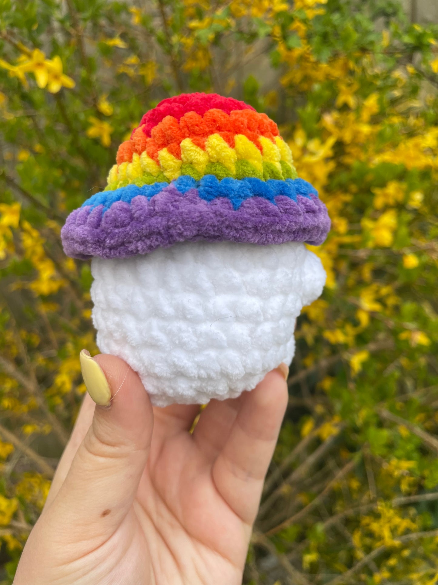 Rainbow Crochet Mushroom Toy