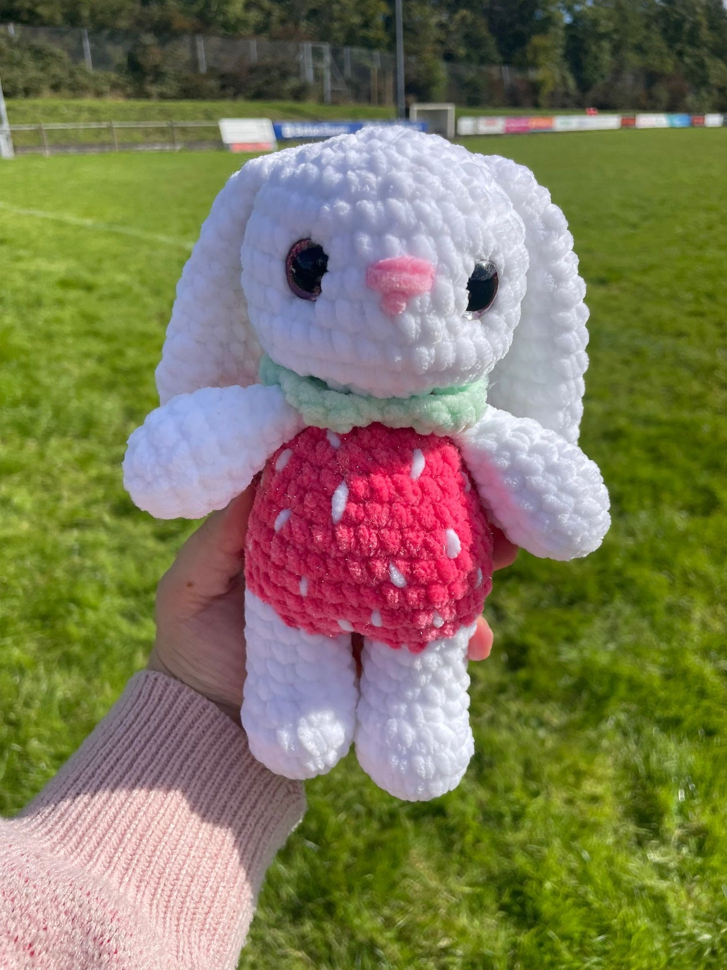Strawberry Bunny Crochet Toy