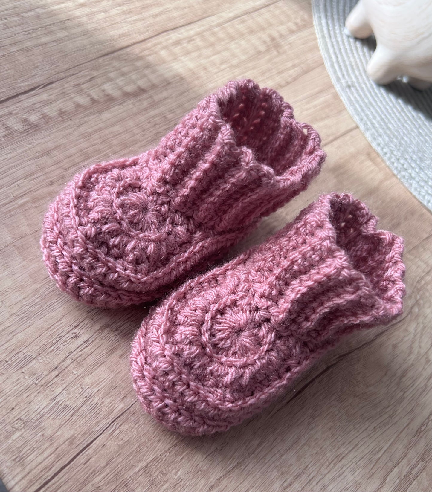 Pink Baby Booties 6-12 Months