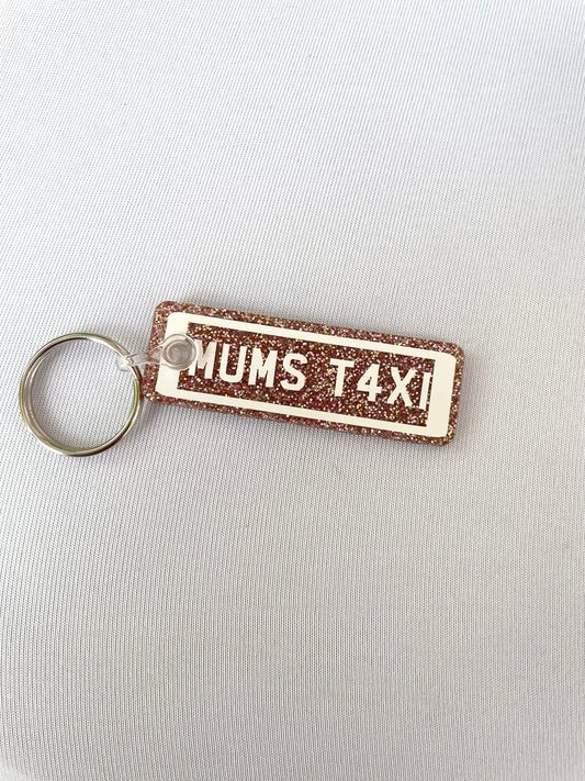 Mums Taxi Number Plate Keyring