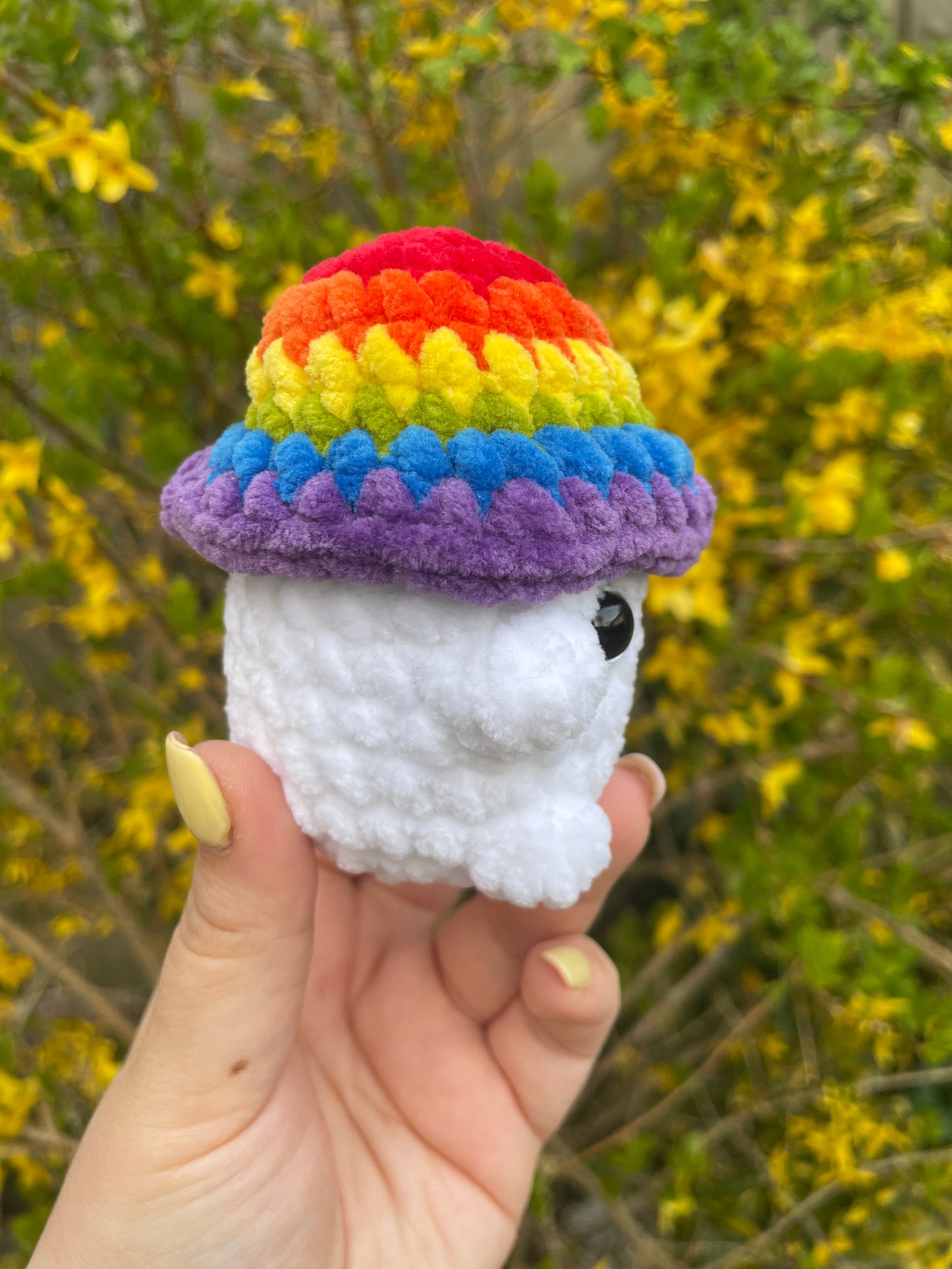Rainbow Crochet Mushroom Toy