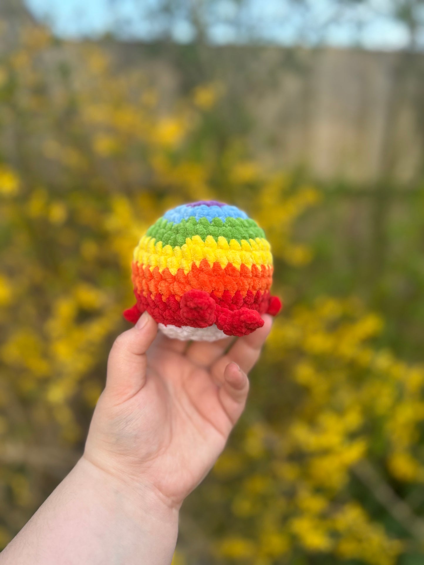 Crochet Rainbow Whale Toy