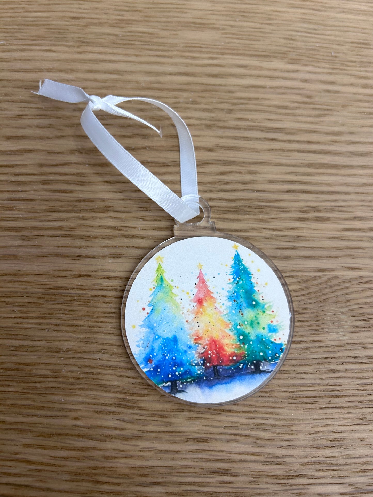 Rainbow Christmas Trees Bauble