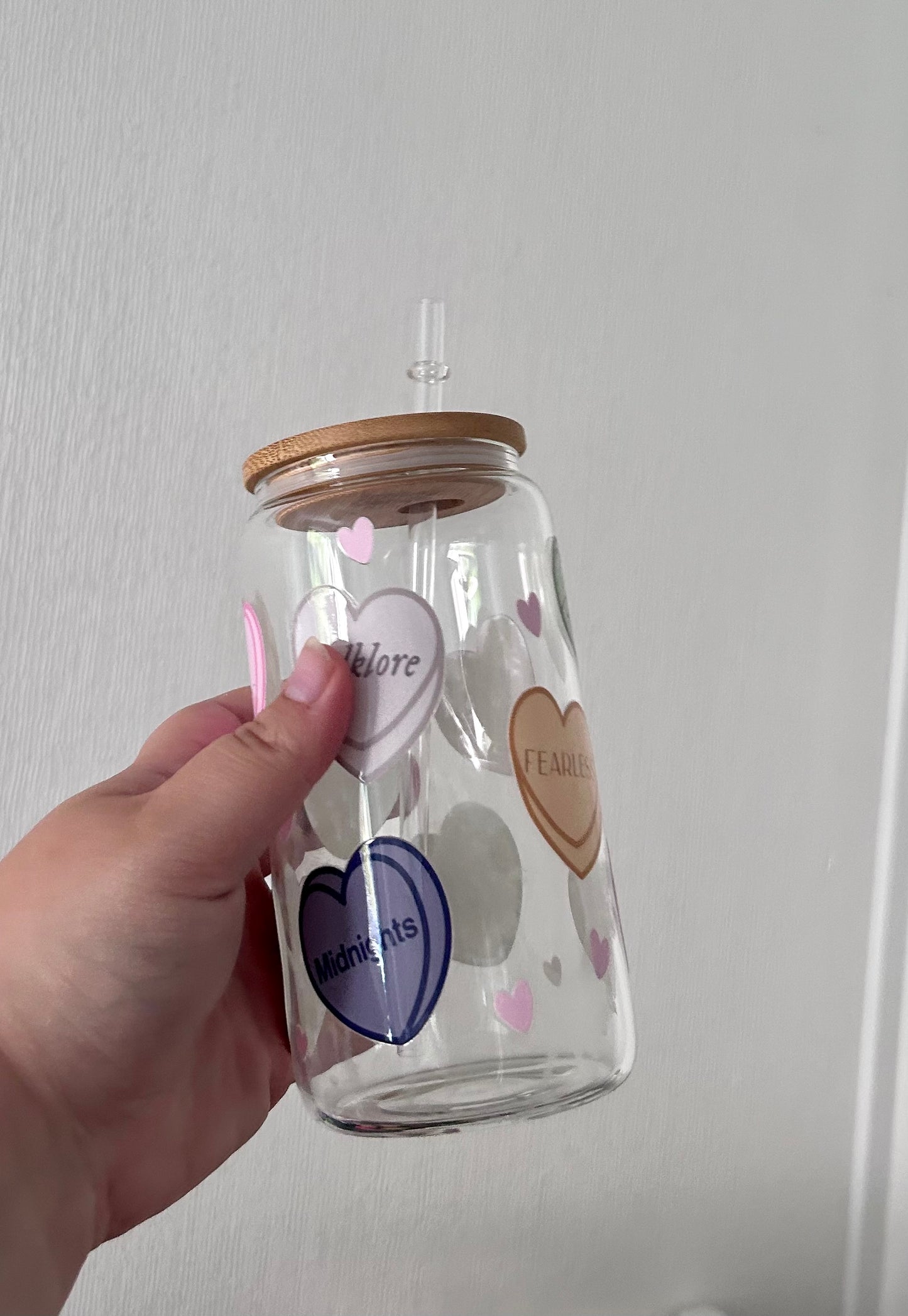 TS Albums Heart 16oz Glass Can