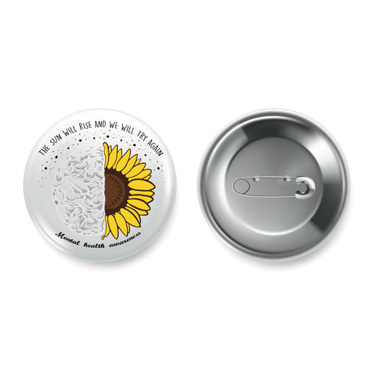 Sunflower Mental Health awareness 38mm Badge