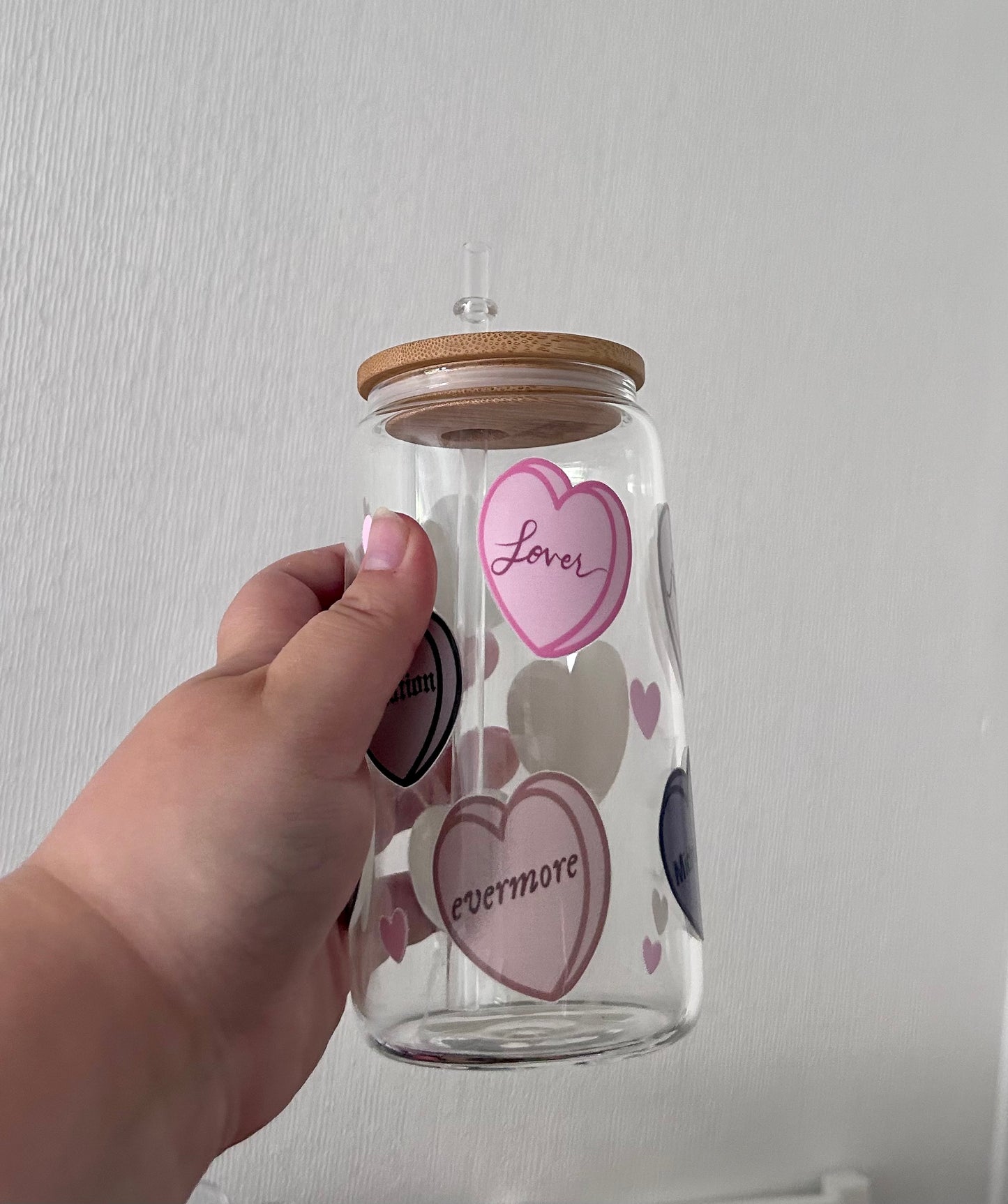 TS Albums Heart 16oz Glass Can