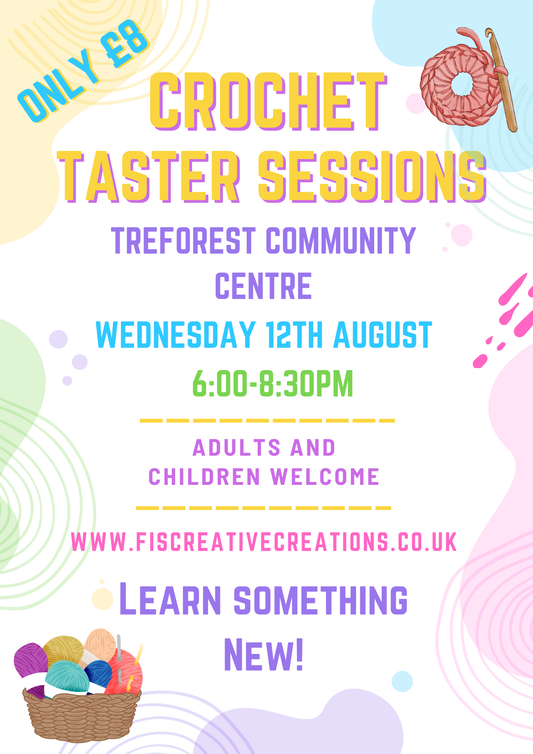 Crochet Taster Session- Treforest 12th August 6:00-8:30pm