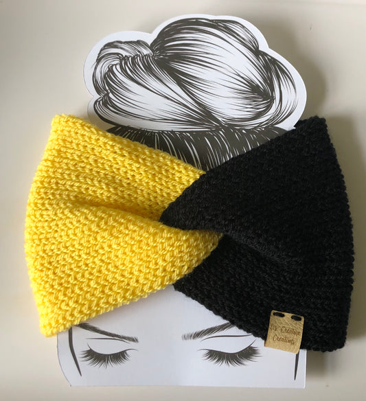 Yellow and Black Ear Warmer