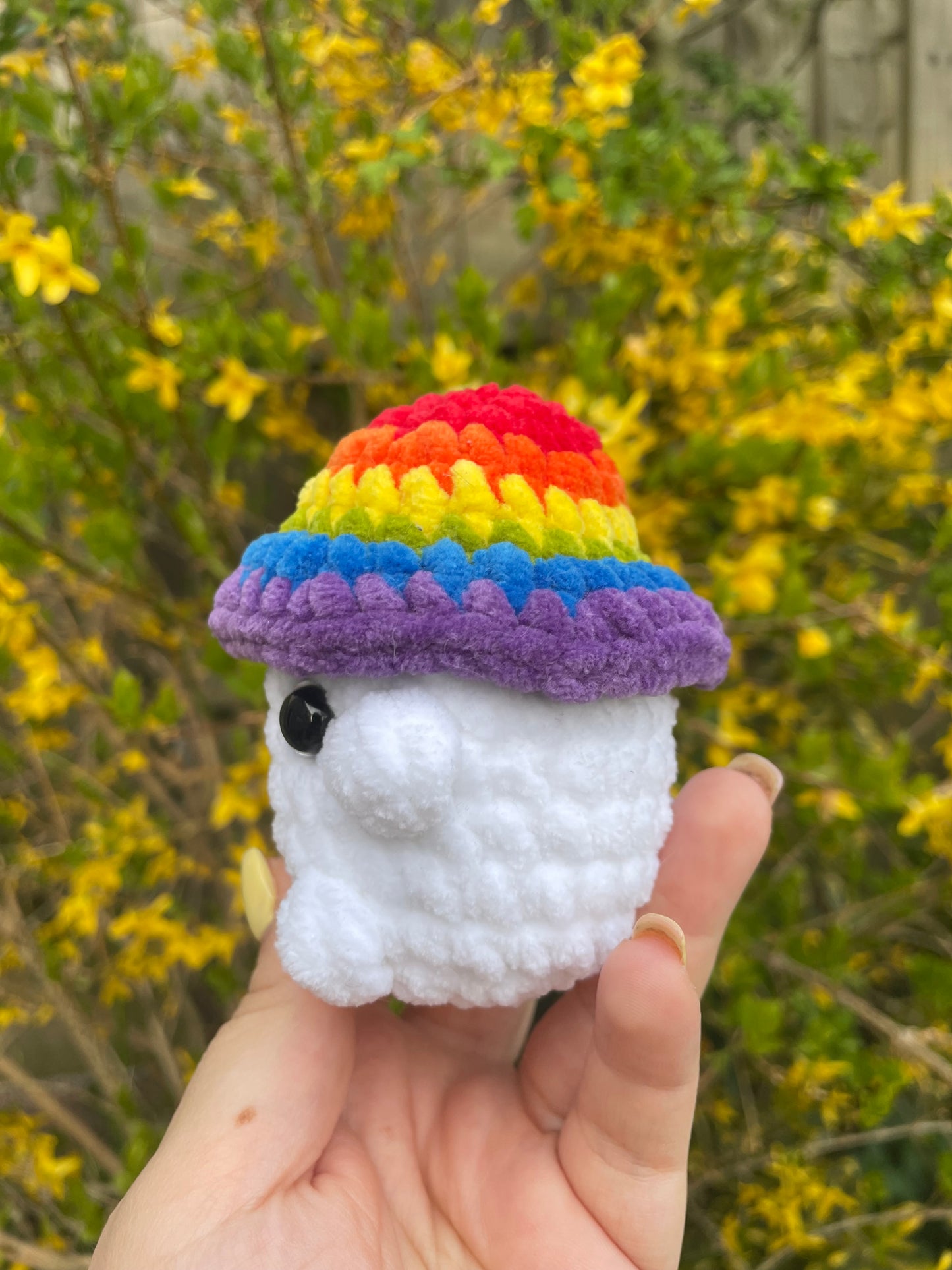 Rainbow Crochet Mushroom Toy