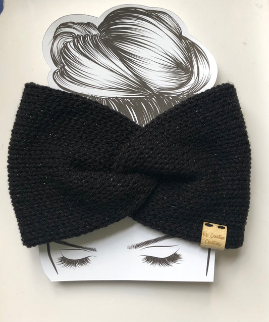 Black Glitter Ear warmer