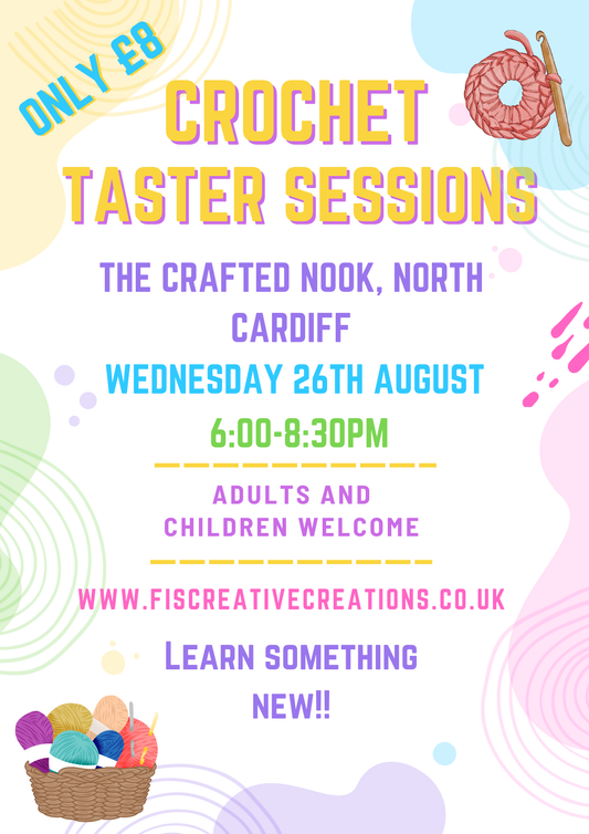 Crochet Taster Session- North Cardiff 26th August 6:00pm-8:30pm