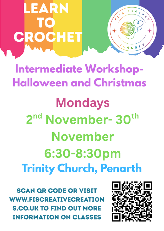 Intermediate Halloween and Christmas Crochet Classes- Penarth November Start