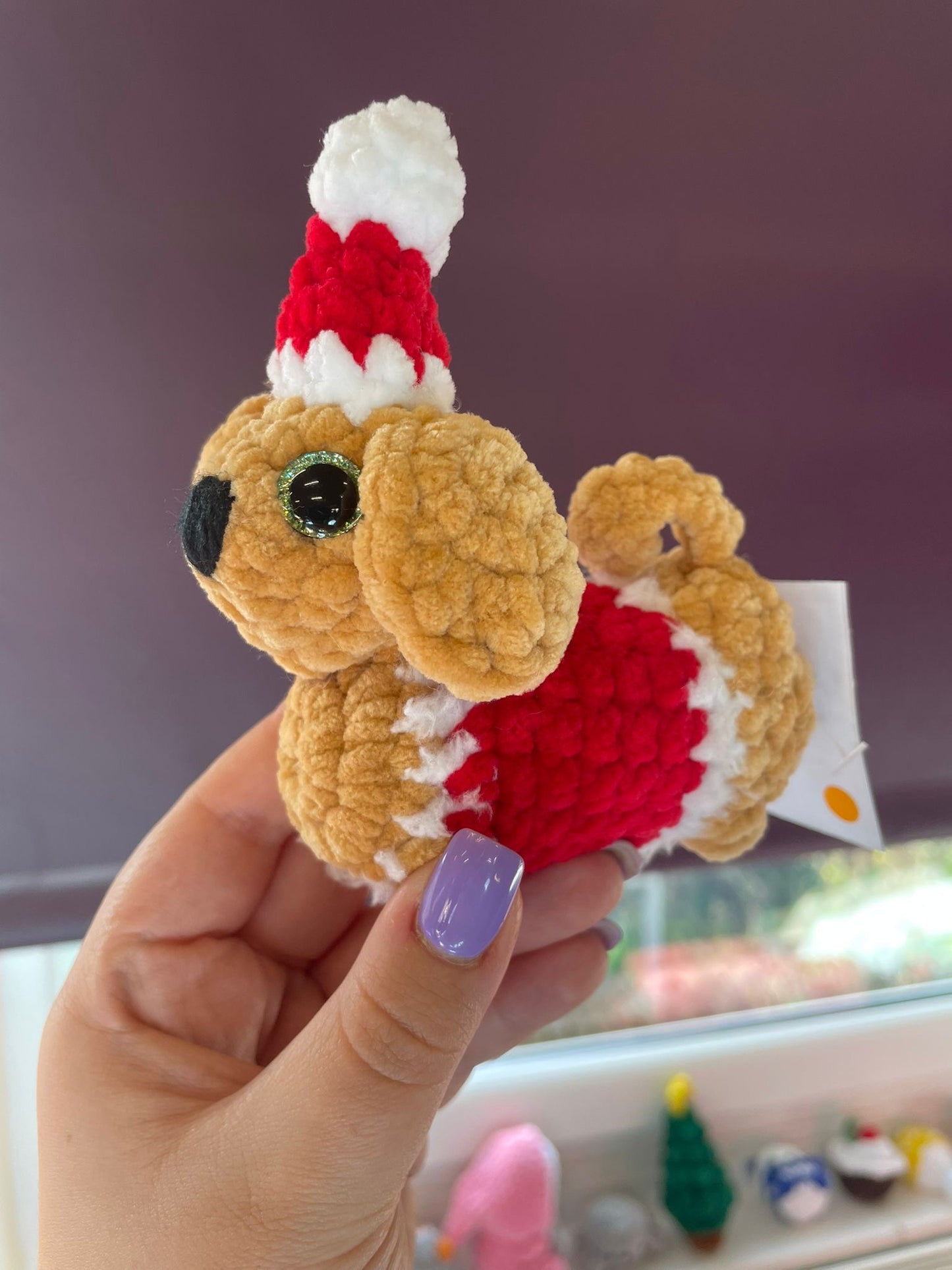 Christmas Sausage Dog Crochet Toy