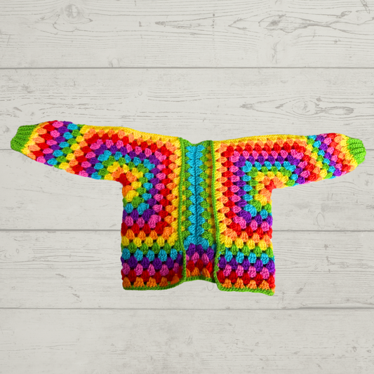 Rainbow Crochet Cardigan- 1-2 years