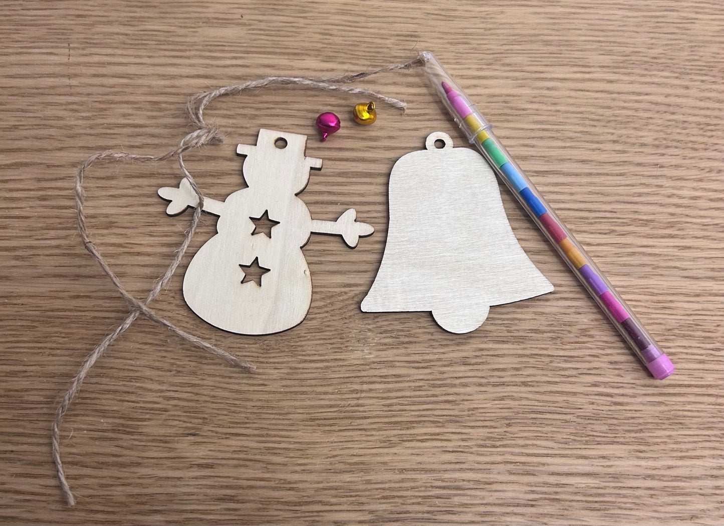Colour Yourself Wooden Christmas Baubles