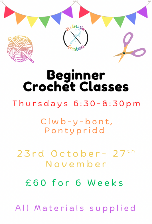 Beginner Crochet Classes- Pontypridd October Start