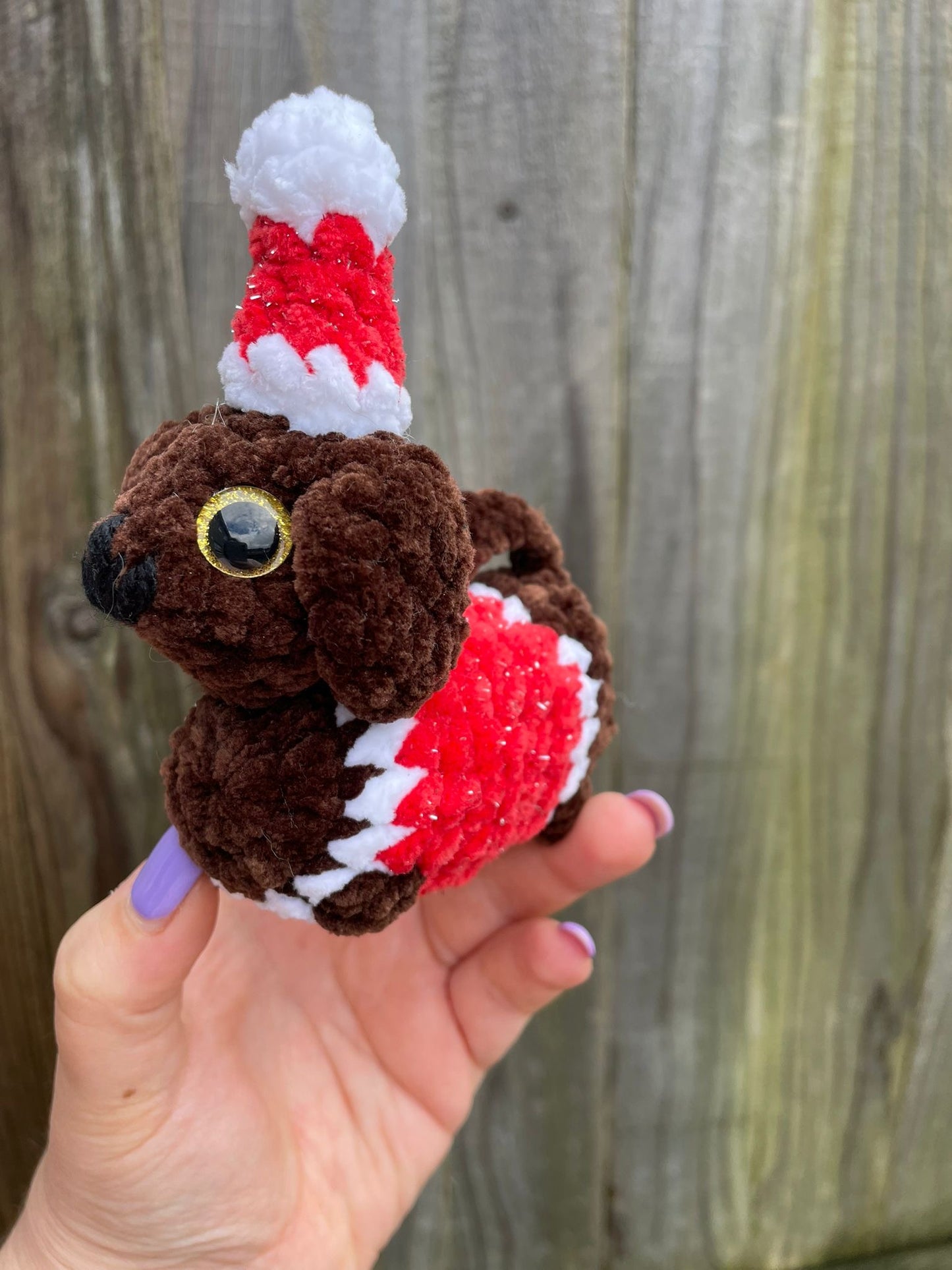 Christmas Sausage Dog Crochet Toy