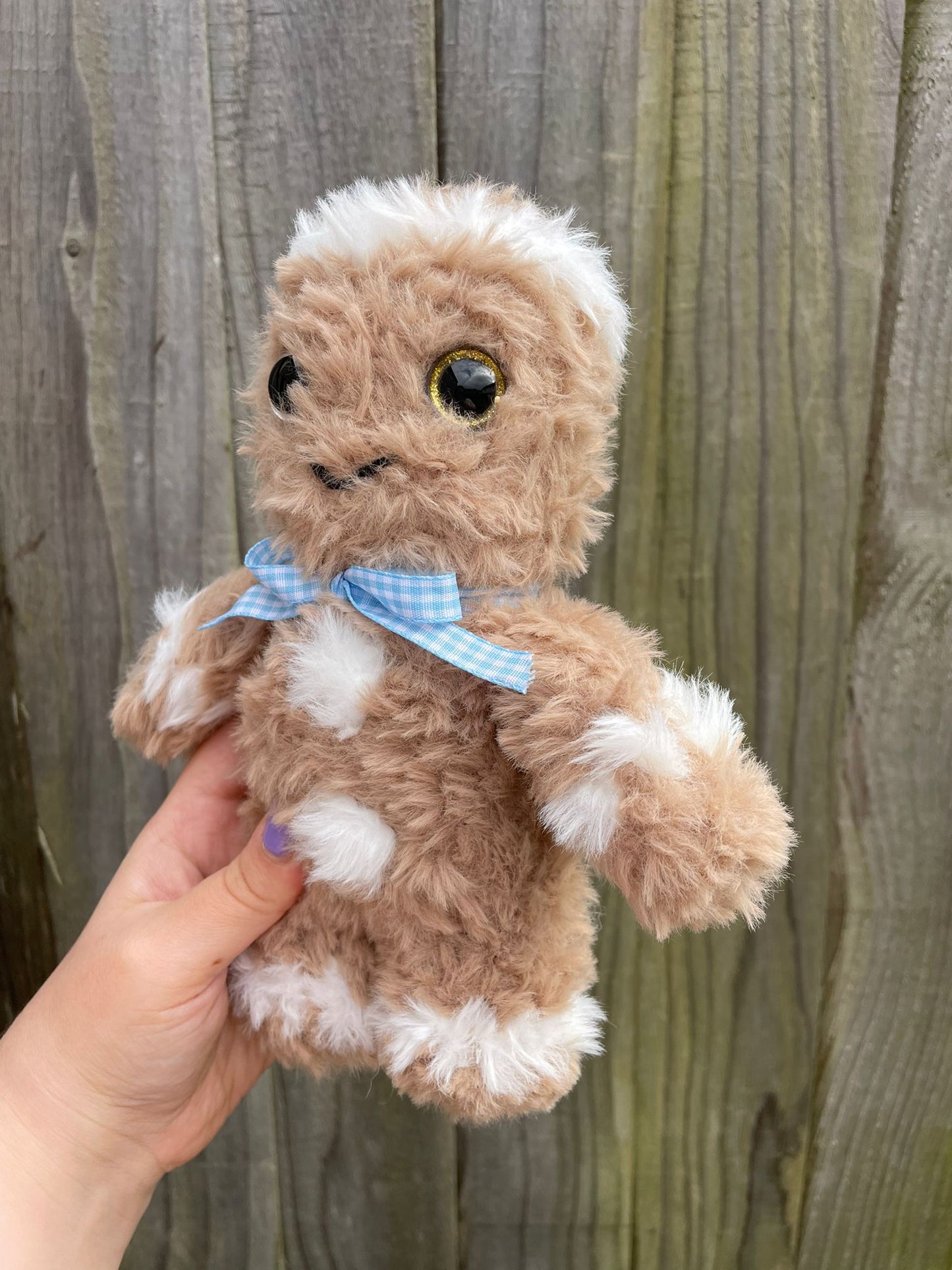 Fluffy Gingerbread Man Crochet Christmas Toy